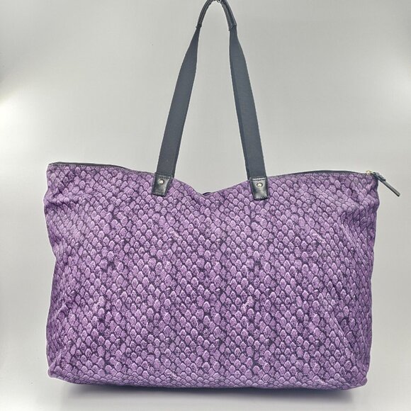 Coach XL Purple Multi Snake Print Getaway PACKABLE Travel Weekender Tote 1 PIECE - Picture 4 of 12
